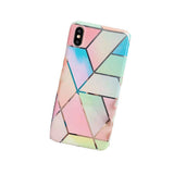 Rainbow Case for iPhone 14 13 12 11 Pro Max XR XS Marble Phone Shockproof Cover Silicone - For iphone 11