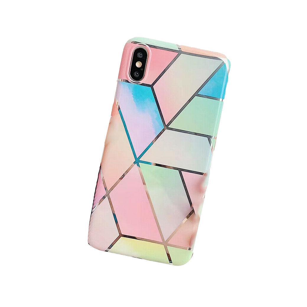 Rainbow Case for iPhone 14 13 12 11 Pro Max XR XS Marble Phone Shockproof Cover Silicone - For iphone 12 Pro Max