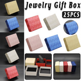 25X Jewelry Gift Boxes Shell Pattern 7.5CM Small GiftBox Empty Jewelry With Foam - Blue