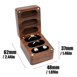Wooden Ring Jewellery Box High Storage Box with Three Compartments for Rings - Side View