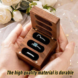Wooden Ring Jewellery Box High Storage Box with Three Compartments for Rings - Top-Down View