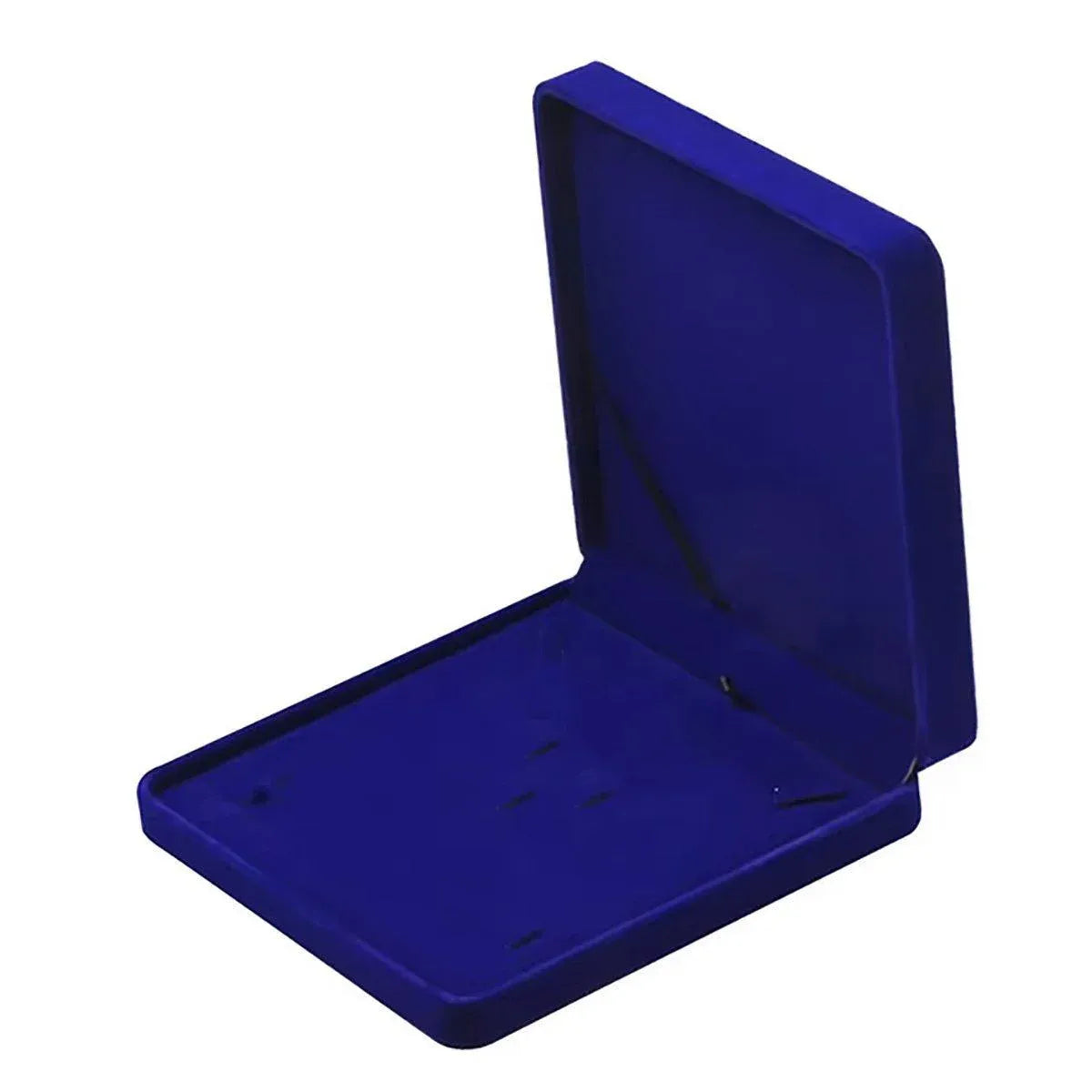 Flannel Jewelry Gift Box Necklace Ring Earring Bracelet Storage Display Case - Blue
