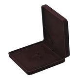 Flannel Jewelry Gift Box Necklace Ring Earring Bracelet Storage Display Case - Coffee - Rear View