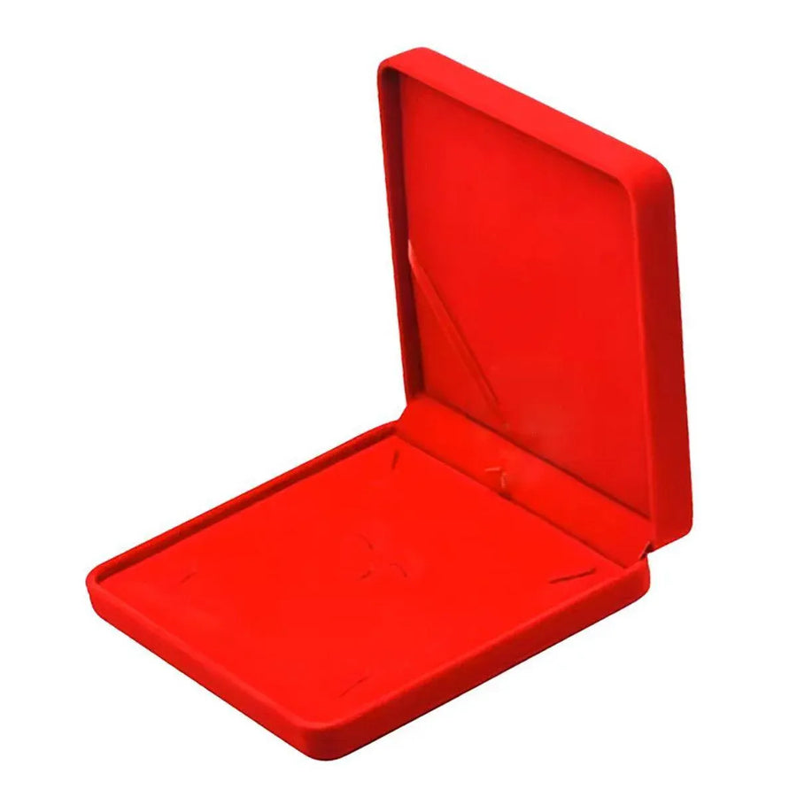 Flannel Jewelry Gift Box Necklace Ring Earring Bracelet Storage Display Case - Red