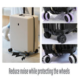 16PCS Silicone Luggage Wheels Cover Caster Shoes Wheel Protector for Luggage - Black - Side View
