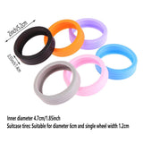 16PCS Silicone Luggage Wheels Cover Caster Shoes Wheel Protector for Luggage - Black - Top-Down View