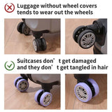 16PCS Silicone Luggage Wheels Cover Caster Shoes Wheel Protector for Luggage - Black - 45-Degree Angle