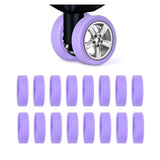 16PCS Silicone Luggage Wheels Cover Caster Shoes Wheel Protector for Luggage - Black - Low Angle