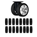 16PCS Silicone Luggage Wheels Cover Caster Shoes Wheel Protector for Luggage - Black - Extra Image