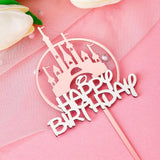 Up to 20pcs Princess Cake Topper Castle Cupcake Party Birthday Supplies Pink - 1pc - Low Angle
