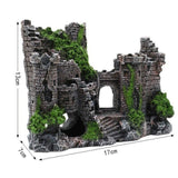 Aquarium Fish Tank Ornament Decor Landscape Ancient Castle Tower Hide Cave Resin - 45-Degree Angle