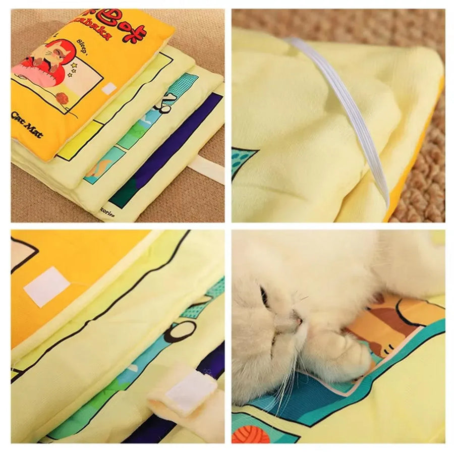 Foldable Cat Sleeping Mat Pet Bed Comfortable Soft Cushion for Cats and Kittens
