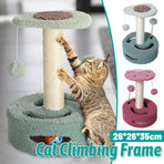 Cat Climbing Toy Small Jump Platform with Claw Scratching Board for Kittens Play - Green