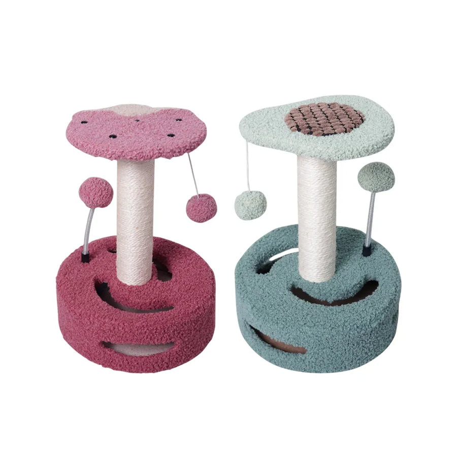 Cat Climbing Toy Small Jump Platform with Claw Scratching Board for Kittens Play - Green