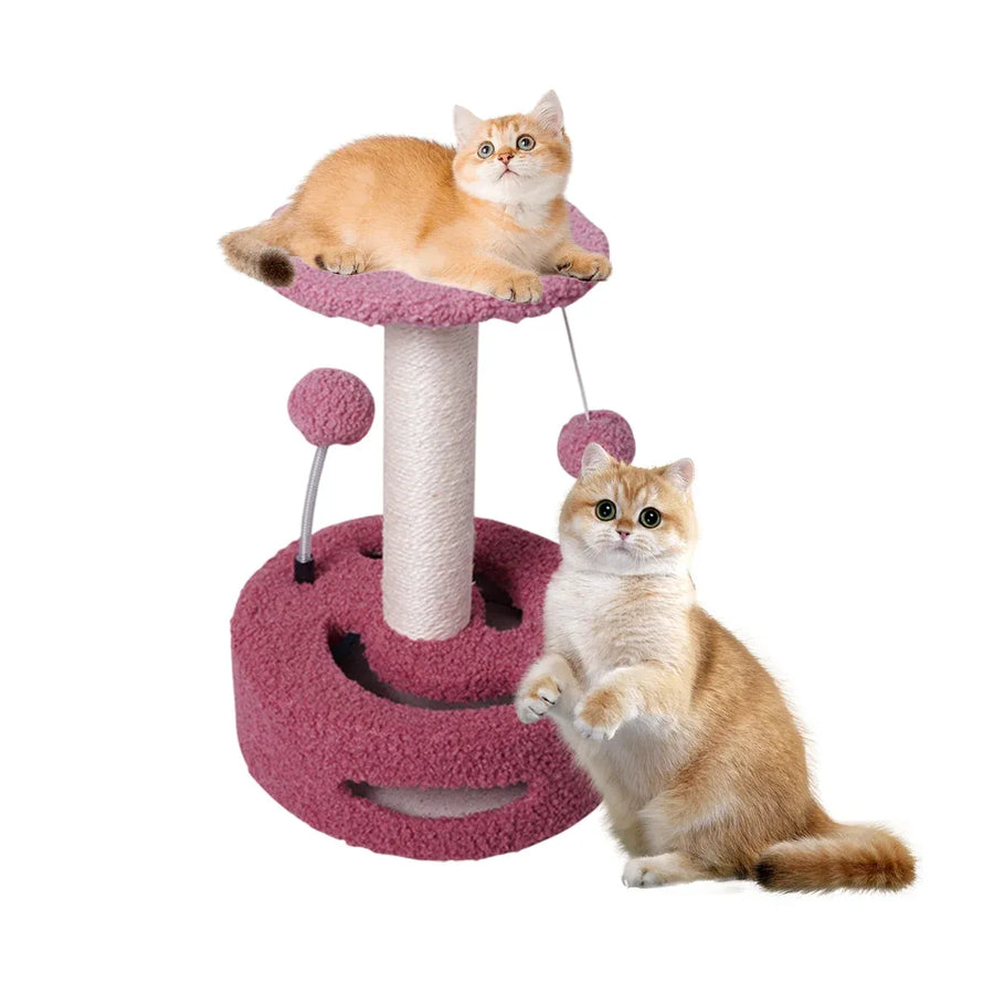 Cat Climbing Toy Small Jump Platform with Claw Scratching Board for Kittens Play - Green