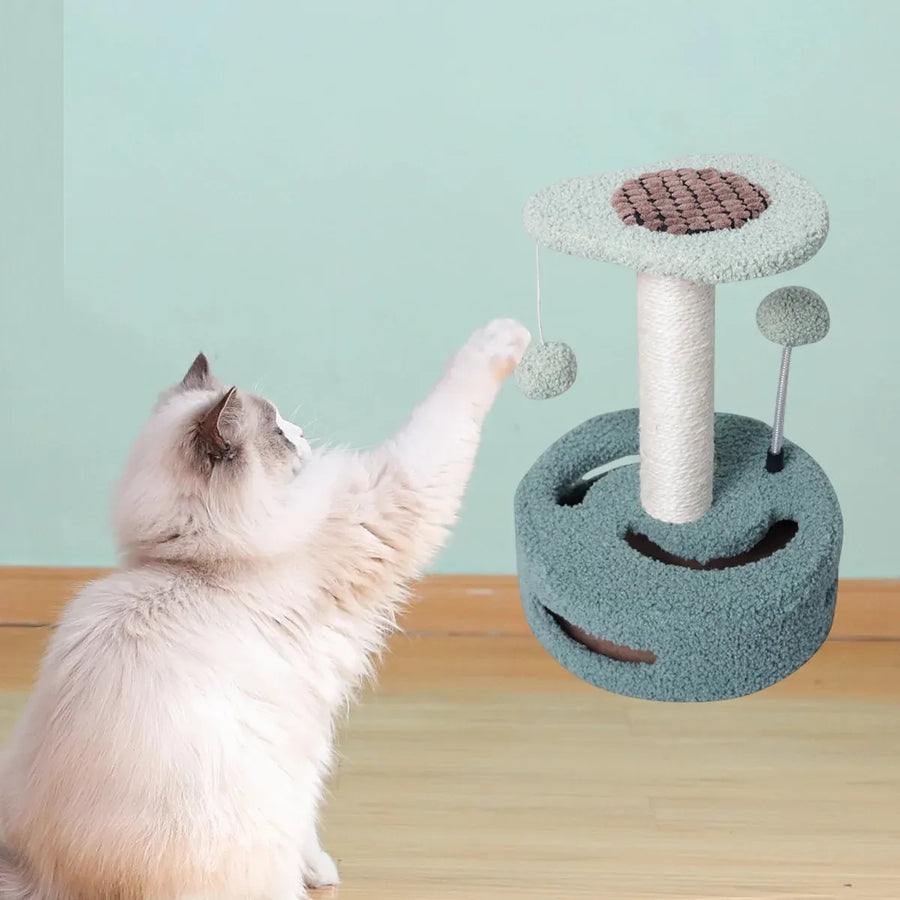 Cat Climbing Toy Small Jump Platform with Claw Scratching Board for Kittens Play - Green