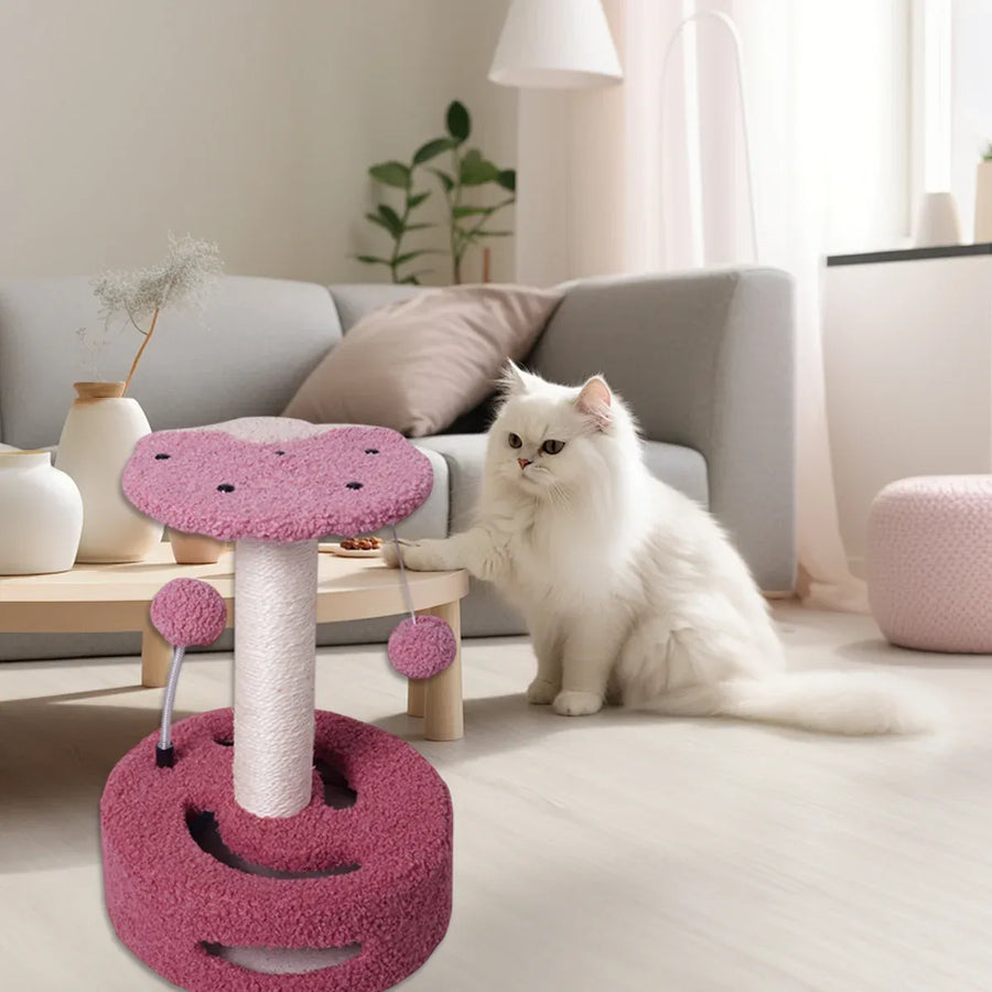 Cat Climbing Toy Small Jump Platform with Claw Scratching Board for Kittens Play - Green