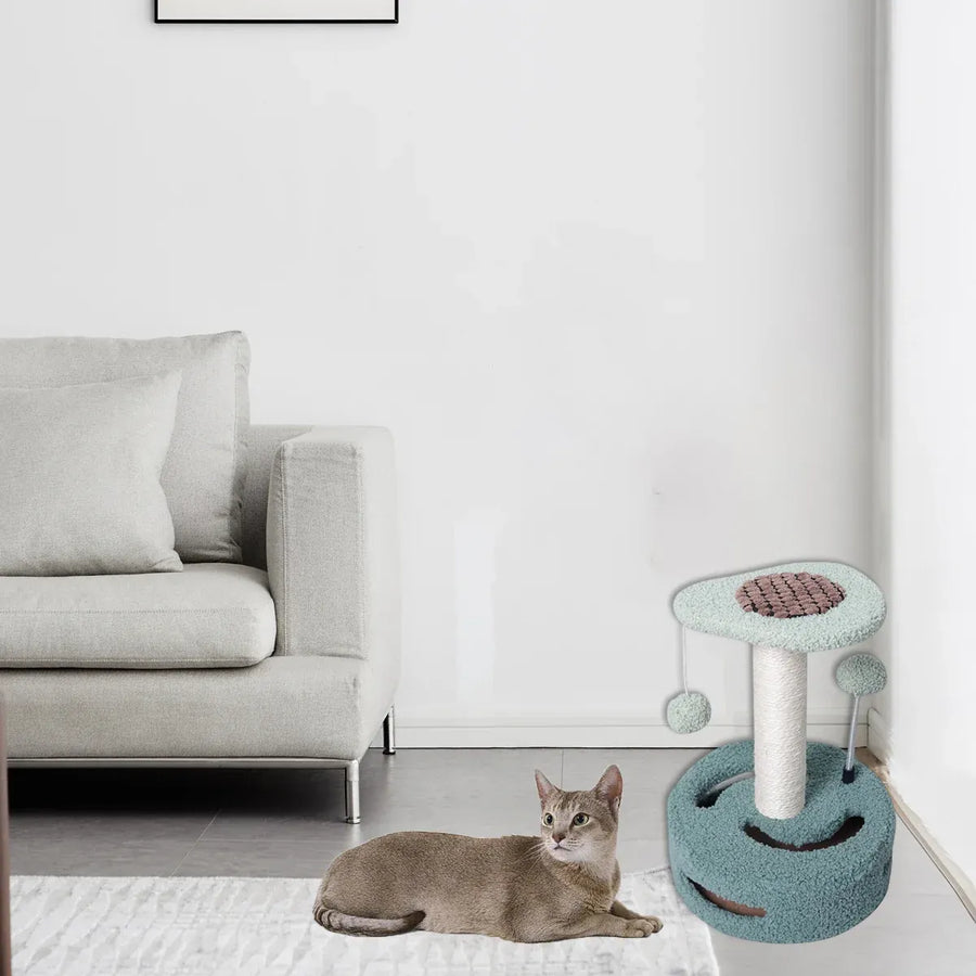 Cat Climbing Toy Small Jump Platform with Claw Scratching Board for Kittens Play - Green