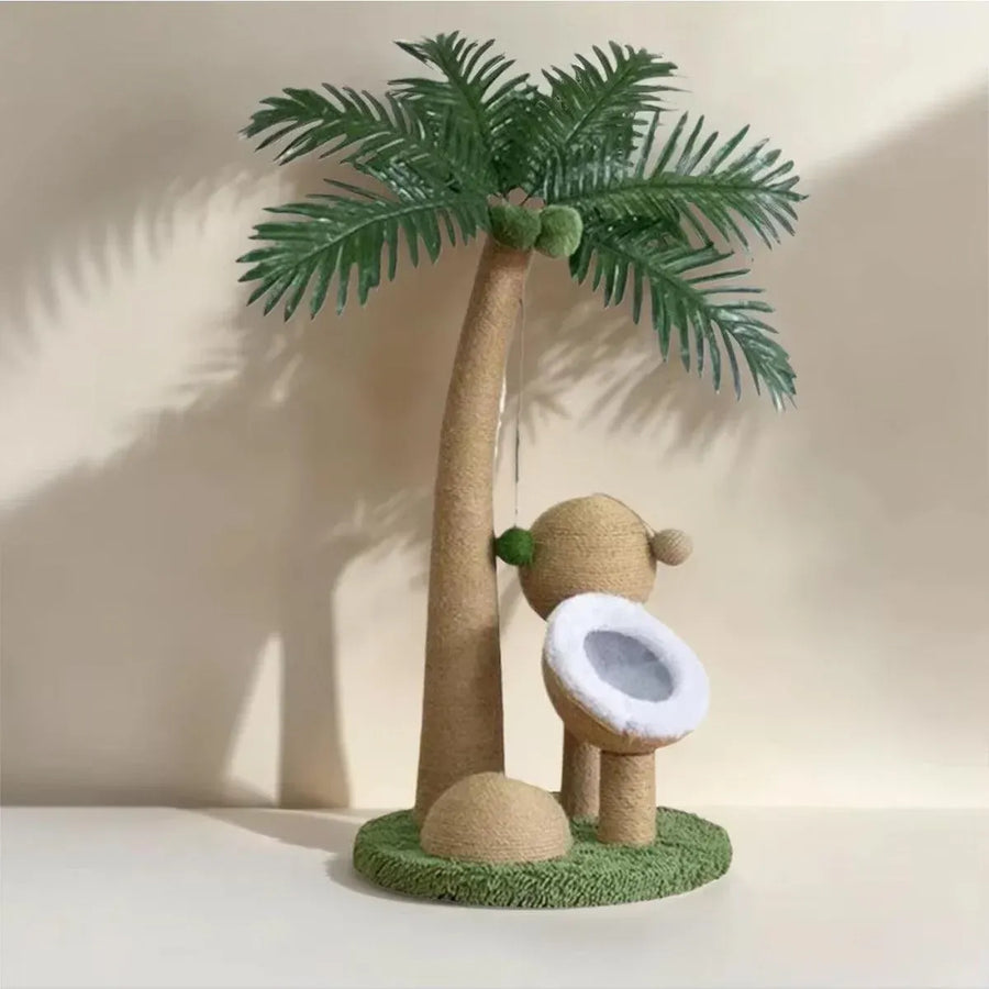 1-Piece Coconut-Style Cat Scratching Post, Green