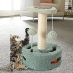 Cat Climbing Toy Small Jump Platform with Claw Scratching Board for Kittens Play - Pink