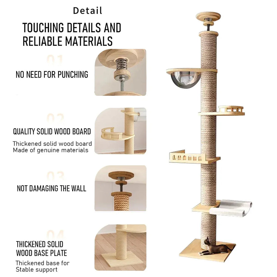 Cat Toy Cat Climbing Frame Floor Standing Multi Functional Cat Tree Pet Furniture - Simple Cat Tree