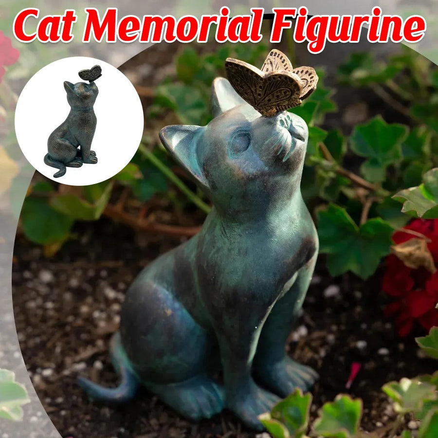 Beautiful Cat Statue With Rounded Back Garden Decor Ornament Outdoor Decoration