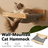 Solid Wood Wall Mounted Cat Hammock Pet Bed for Indoor Cats
