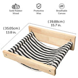 Solid Wood Wall Mounted Cat Hammock Pet Bed for Indoor Cats - Side View