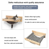 Solid Wood Wall Mounted Cat Hammock Pet Bed for Indoor Cats - Extra Image