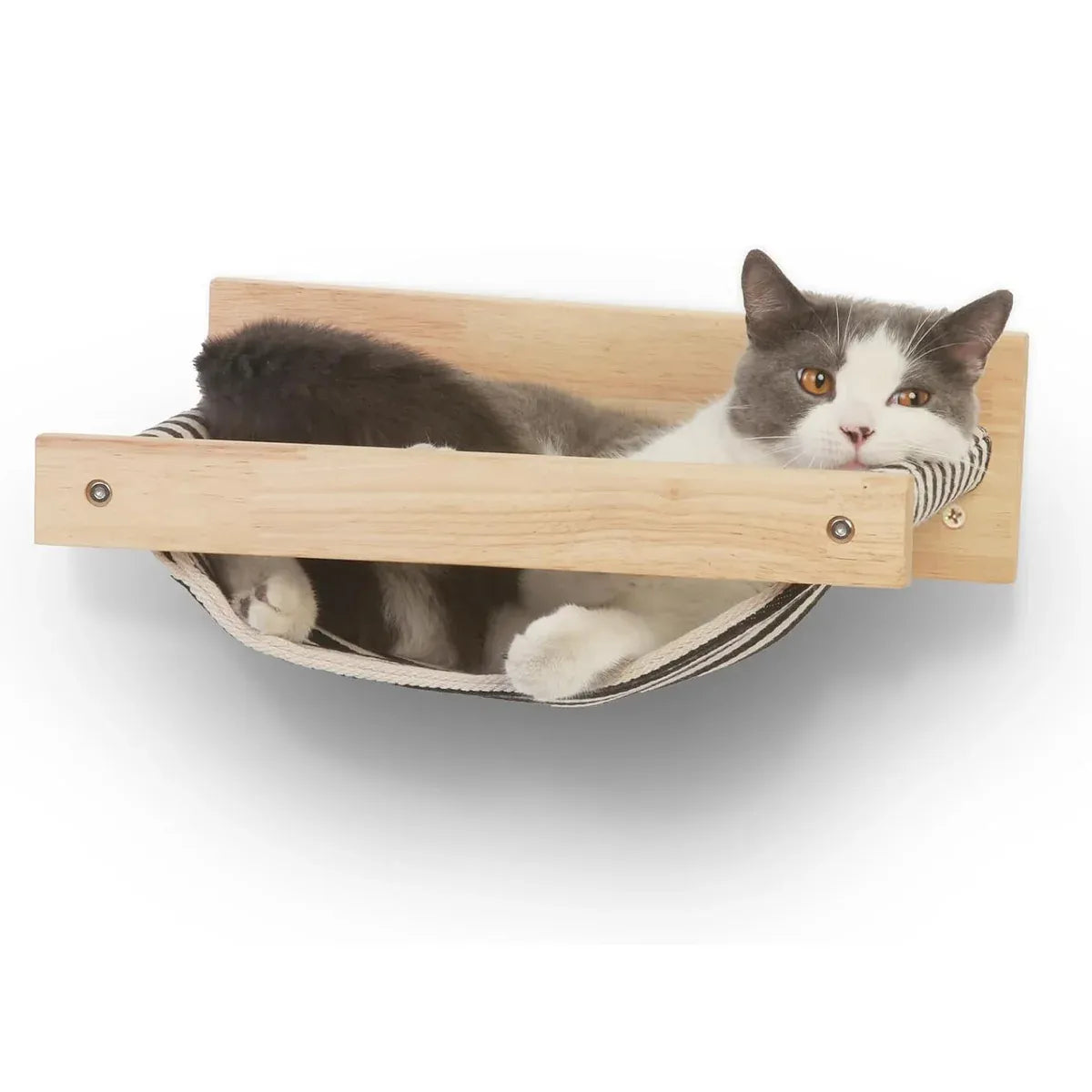 Solid Wood Wall Mounted Cat Hammock Pet Bed for Indoor Cats