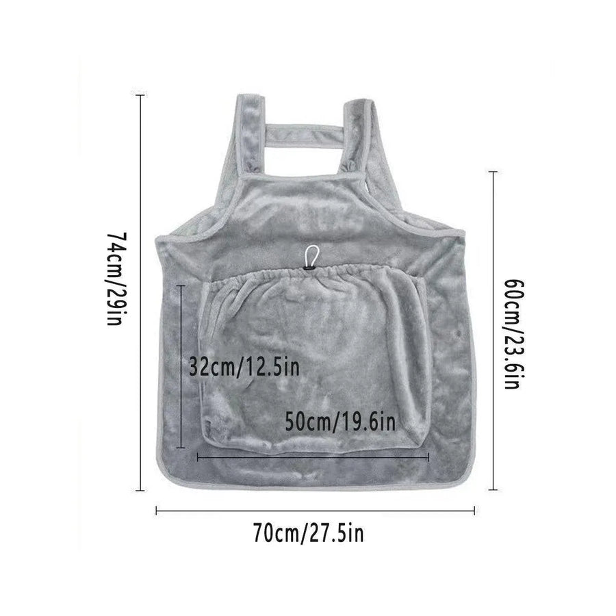 Non-stick Hair Cat Apron Kangaroo Style Pet Grooming Bib No-Hole Design