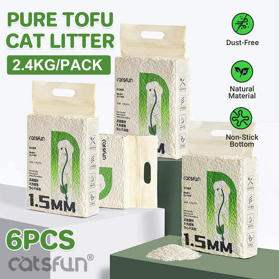 6pcs Tofu Cat Litter Odour Control Dust Free Fast Clumping and Quick Absorption