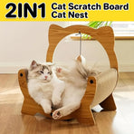 2in1 Cat Nest Scratching Board Claw Sharpening Bed for Cats Pet Furniture
