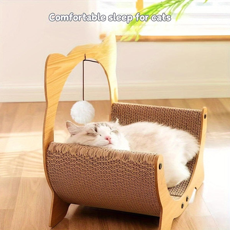 2in1 Cat Nest Scratching Board Claw Sharpening Bed for Cats Pet Furniture
