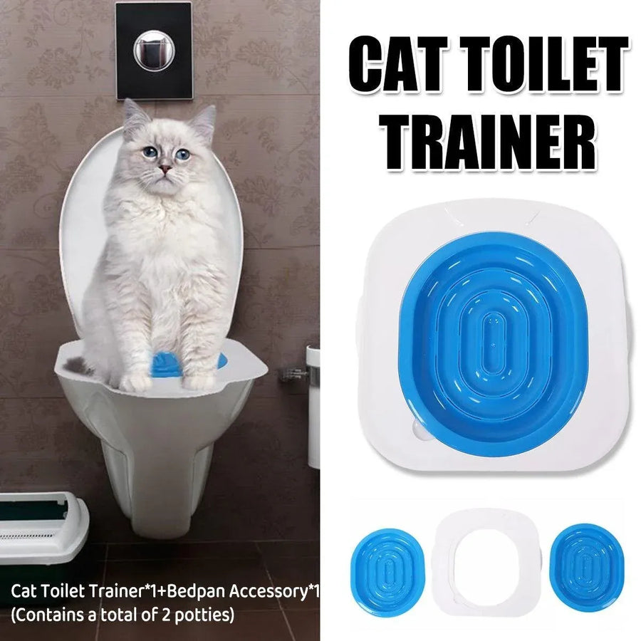 Cat Toilet Seat Trainer Kit Easy Toilet Training System for Cats Kittens
