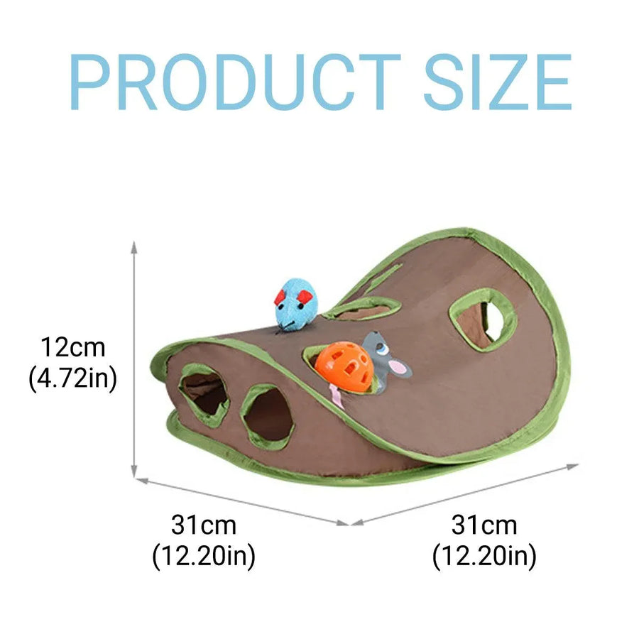 Cat Cave Collapsible Pet Bed Cat Toys Mouse Scratching Play Toy for Cats Kittens