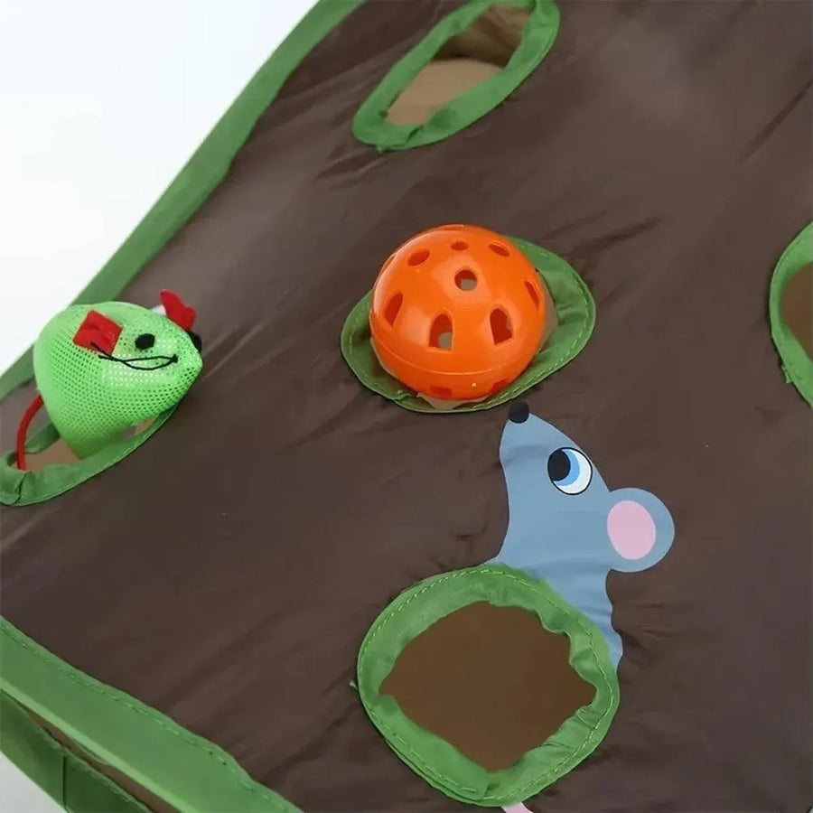 Cat Cave Collapsible Pet Bed Cat Toys Mouse Scratching Play Toy for Cats Kittens