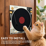 Record Player Cat Scratching Board Corrugated Cardboard Cat Toy - Low Angle