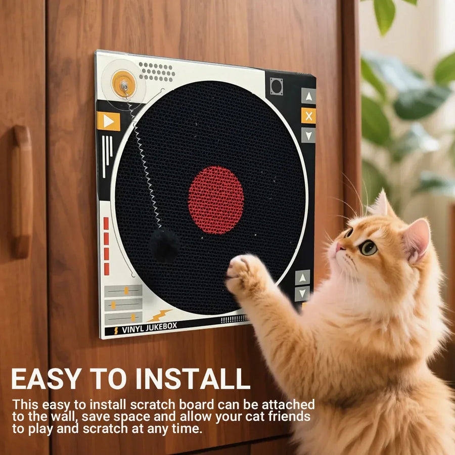 Record Player Cat Scratching Board Corrugated Cardboard Cat Toy