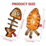 Cat Toy Simulated Fish Bone Simulated Squid Plush Chew Interactive for Cats Play - Fish Bones