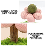 Catnip Ball Cat Chew Toy Cute Flower Pot Shaped Interactive Play Teeth Cleaning - Yellow