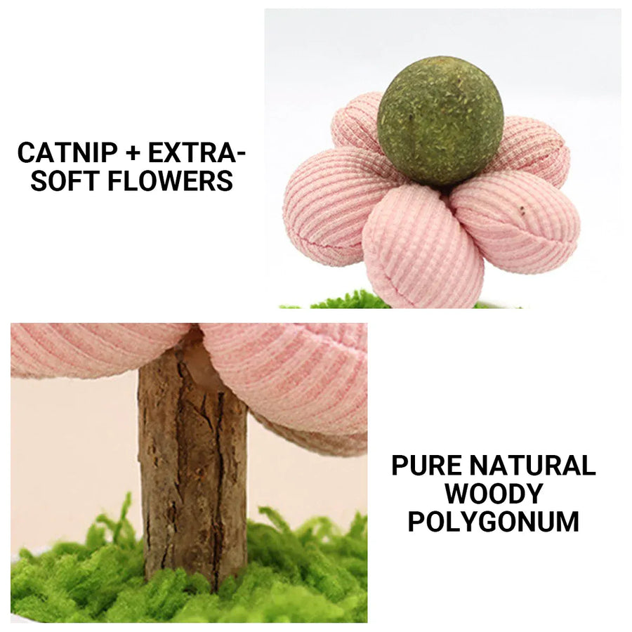 Catnip Ball Cat Chew Toy Cute Flower Pot Shaped Interactive Play Teeth Cleaning - Yellow