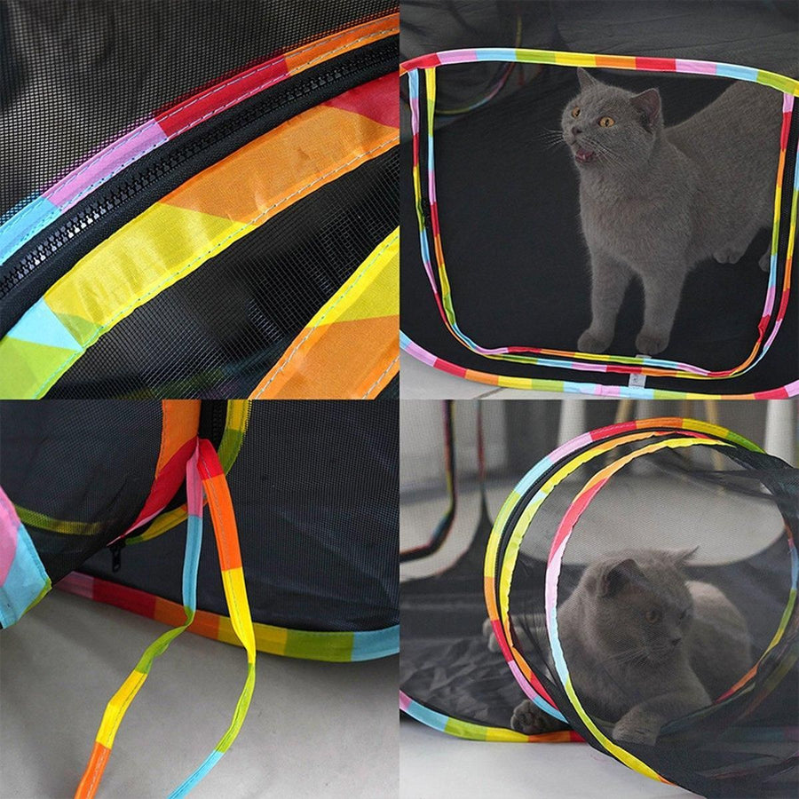 Collapsible Cat Tunnel Interactive Drill Bucket Fun Pet Toy for Cats Indoor Play