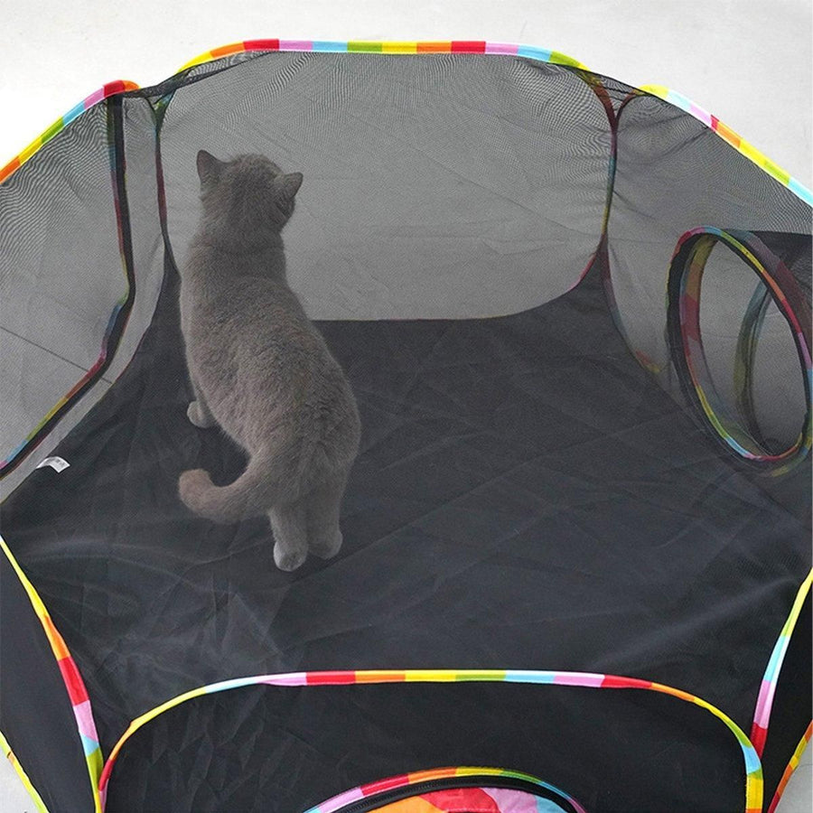 Collapsible Cat Tunnel Interactive Drill Bucket Fun Pet Toy for Cats Indoor Play