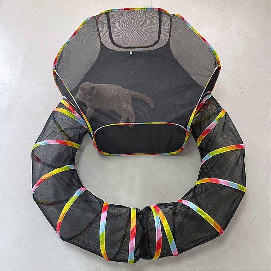 Collapsible Cat Tunnel Interactive Drill Bucket Fun Pet Toy for Cats Indoor Play