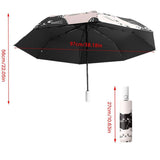 1PC Cartoon Black White Cat Automatic Folding Sun Umbrella Anti-UV For Unisex