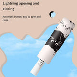 1PC Cartoon Black White Cat Automatic Folding Sun Umbrella Anti-UV For Unisex