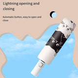 1PC Cartoon Black White Cat Automatic Folding Sun Umbrella Anti-UV For Unisex - 45-Degree Angle