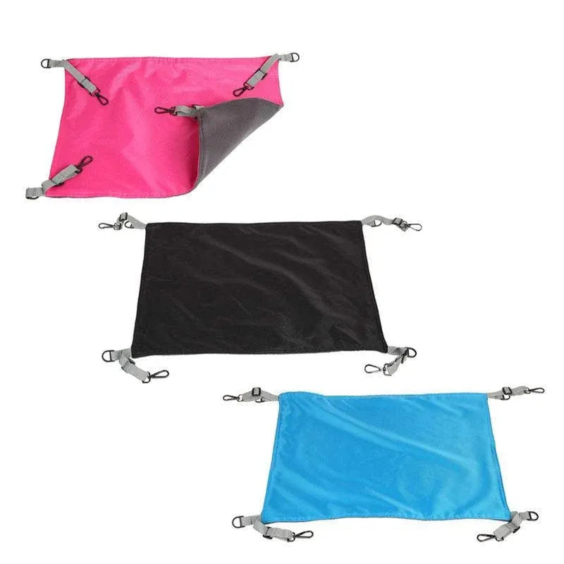 Waterproof Cat Hammock Hanging Bed Double Layer Dual Side Sleep Cage Swing Chair - Black
