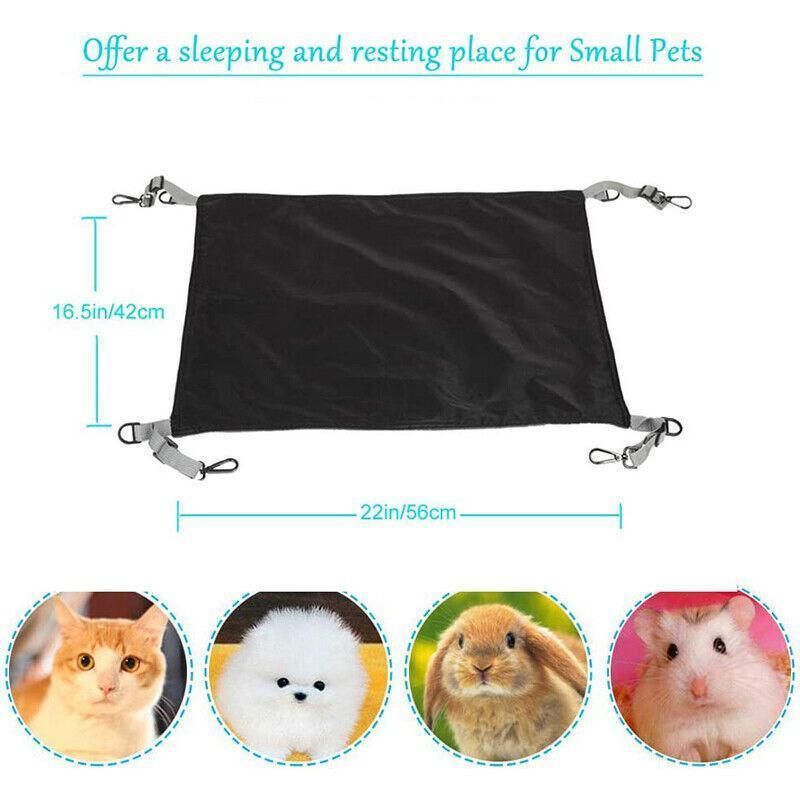 Waterproof Cat Hammock Hanging Bed Double Layer Dual Side Sleep Cage Swing Chair - Black